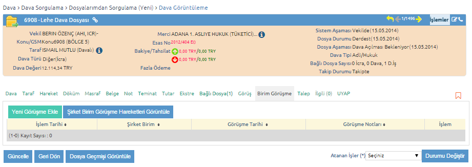 davaBirimGorusmeEkleUlasim