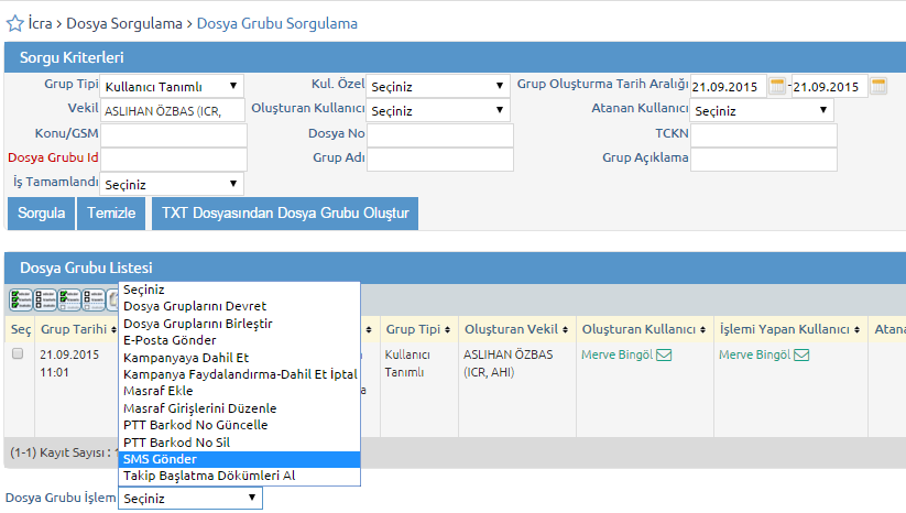DosyaGrubuSorgulaSmsGonder1