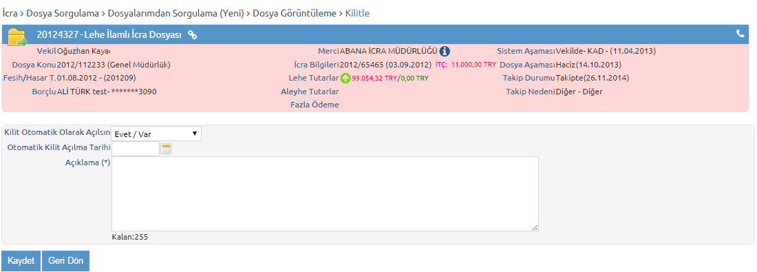 DosyaKilitleme