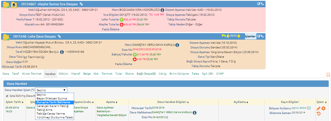 hareketDurusmaTarihiBelirlemeUlasim