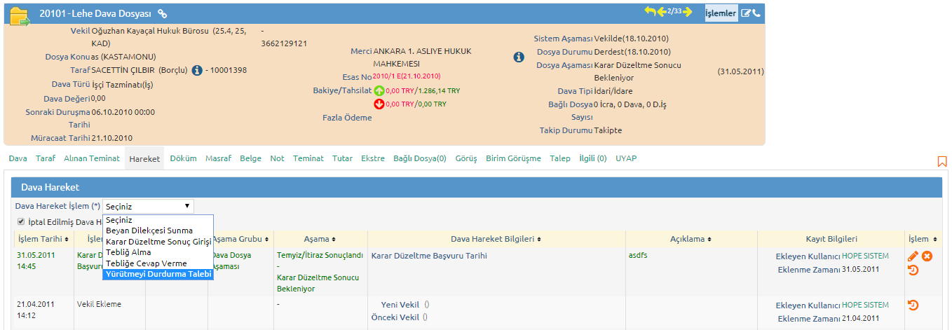 hareketYurutmeyiDurdurmaUlasim