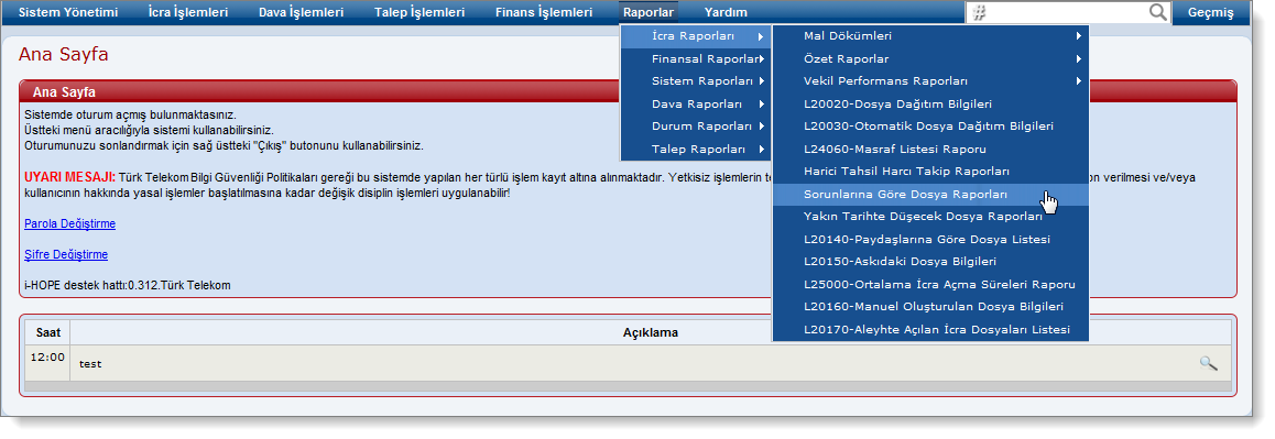 L20100_SorunlarinaGoreDosyaRaporlari