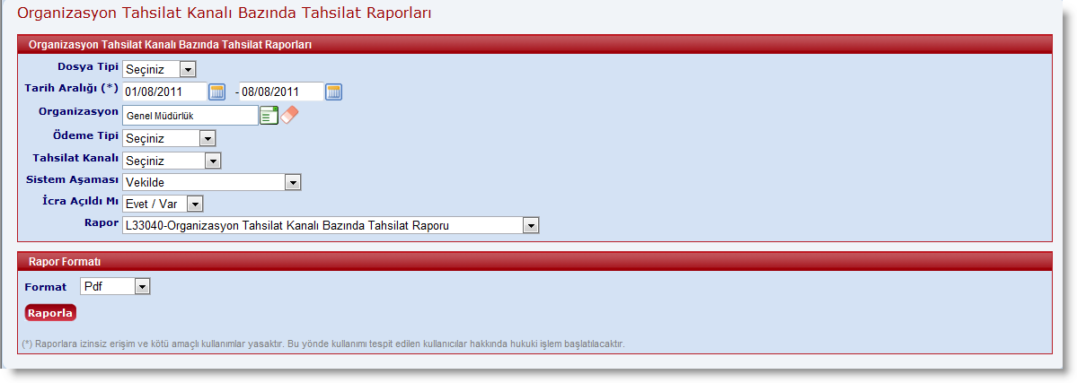 organizasyonBazindaTahsilatRaporu_ekran