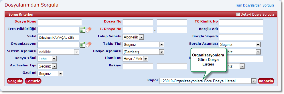OrganizasyonlaraGoreDosyaListesi