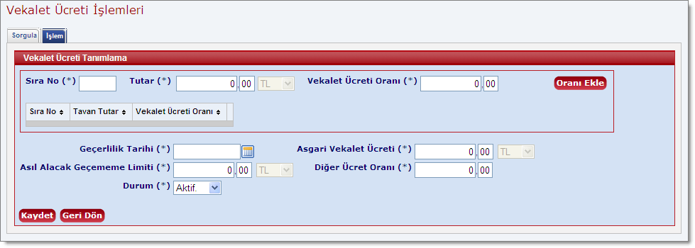 VekaletUcretiTanimlaEkran