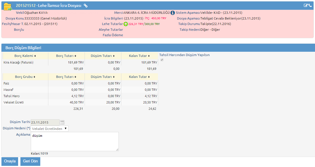 vekilBorcDusumOnayEkranGoruntusu