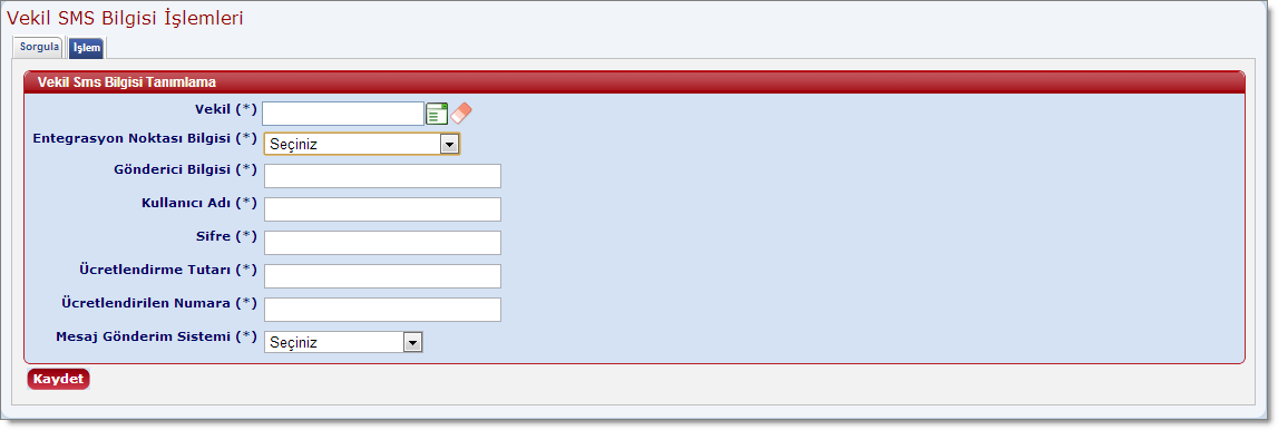 vekilSmsTanimlaEkran