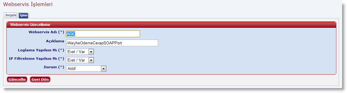 WebservisGuncellemeEkran