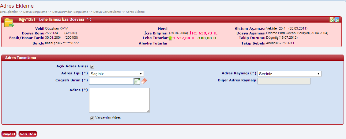 AcıkAdresİcra