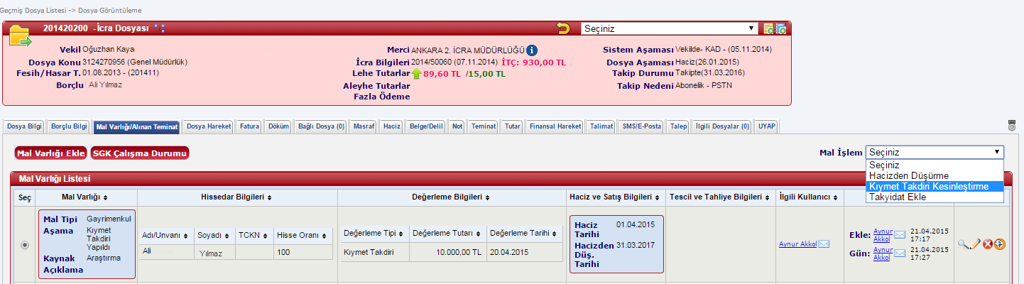 KıymetTakdiriKesinlestirme